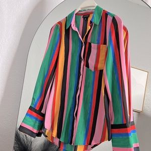 Who What Wear Colorful Button Down